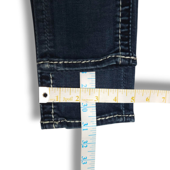 EUC Vigoss Dublin Embellished Low Rise Denim Skinny Jeans Sz. 1/2x31 Dark Wash - Picture 12 of 13